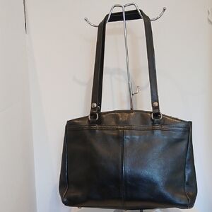 Patricia Nash- Poppy - Black Italian Leather Satchel/Shoulder Bag